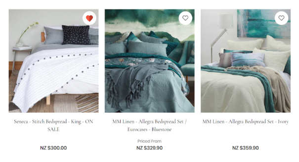 Ability to add a product to your favourites list