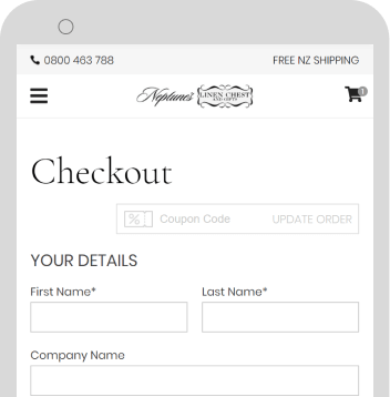 Checkout on a mobile device
